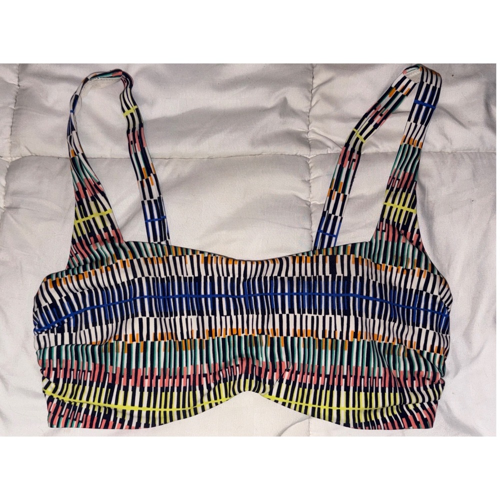 Athleta Multicolor‎ Striped Underwire Bikini Swim Top, Size 34D/DD